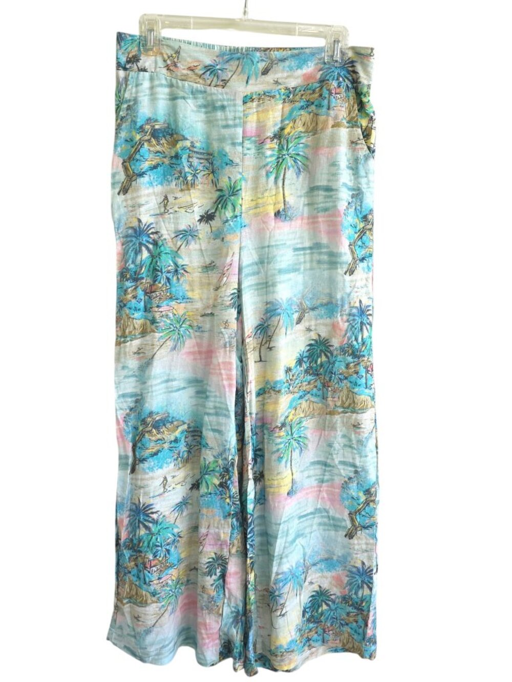 NWT C & C California wide-leg tropical print beach pants summer light weight